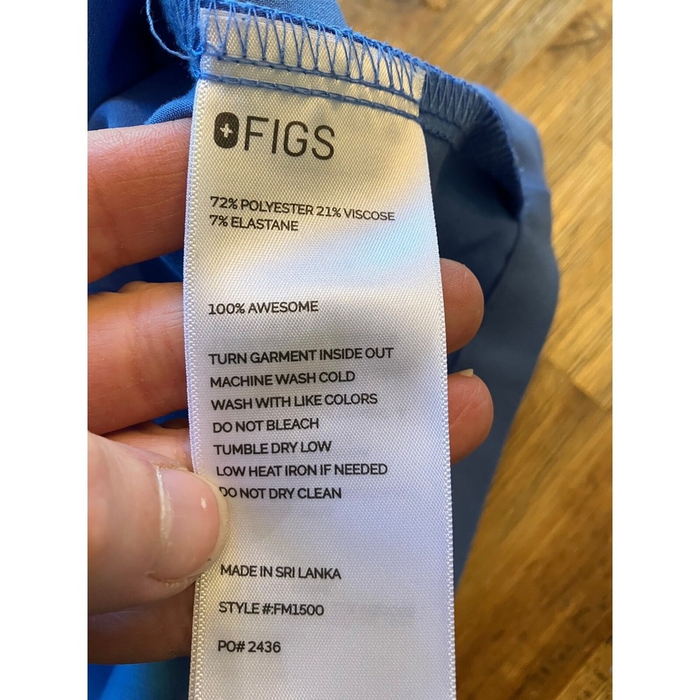 FIGS Leon 3 Pocket Scrub Uniform Top Mens Cell Blue Size Large - Picture 5 of 5